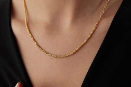 Kırmızı İtalyan Halat Kolye 48 Cm