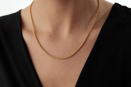 Kırmızı İtalyan Halat Kolye 48 Cm