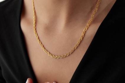 Kırmızı İtalyan Örgü Kolye 48 Cm