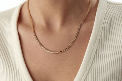 İtalyan Üç Sıralı Kolye 53 Cm