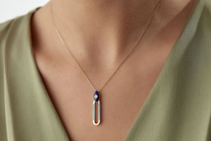 Mineli Göz Taşlı Kolye