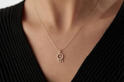 Halka Kalp Tasarımlı Kolye