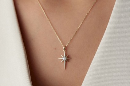 Kutup Yıldızı Taşlı Kolye