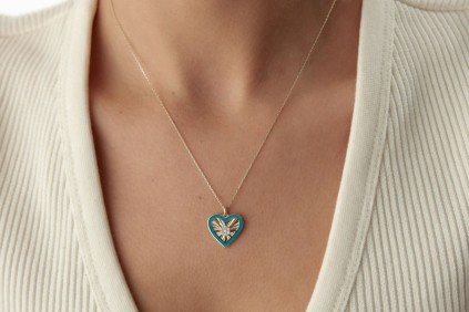 Kalp Taşlı Mineli Kolye