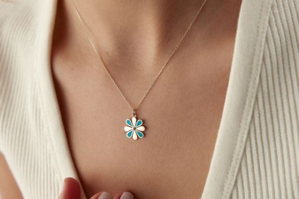 Papatyalı Mineli Kolye