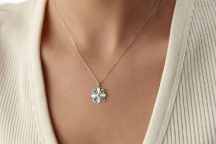 Papatyalı Mineli Kolye