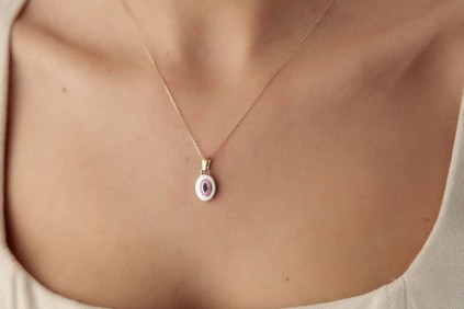 Gözlü Mineli Kolye