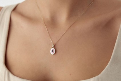 Gözlü Mineli Kolye