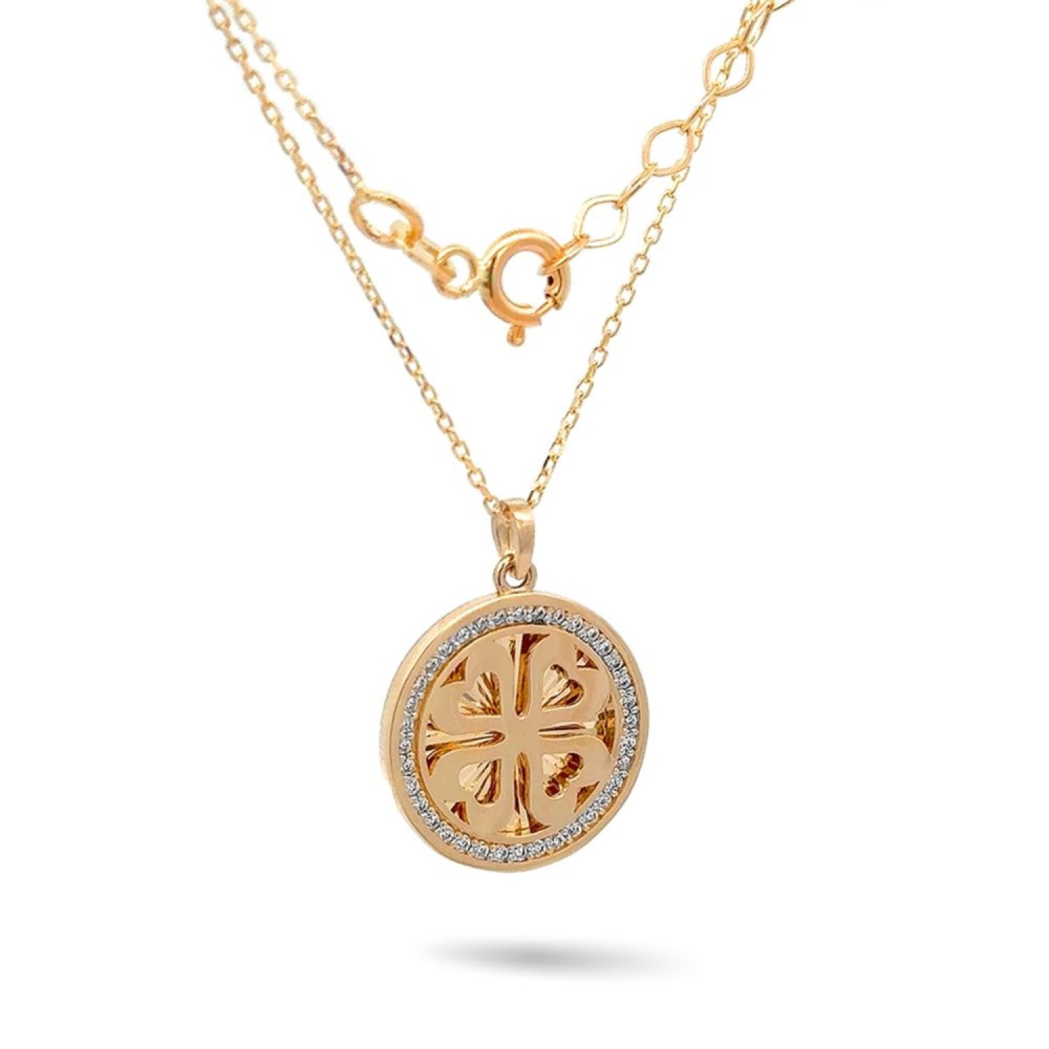 Yonca Kalpli Taşlı Kolye