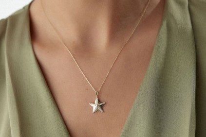 Deniz Yıldızı Taşlı Kolye