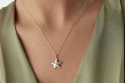 Deniz Yıldızı Taşlı Kolye