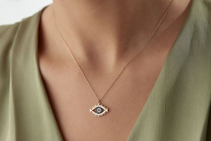 Göz Mavi Taşlı Kolye