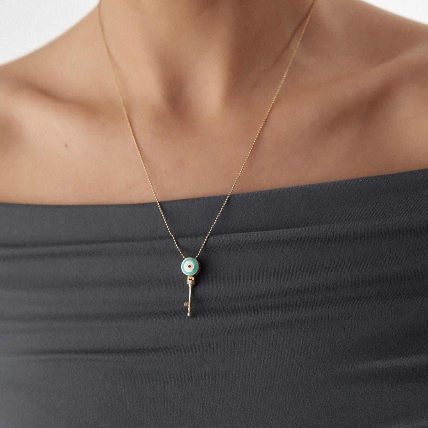 Anahtarlı Nazar Mine Kolye