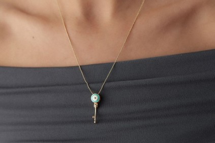 Anahtarlı Nazar Mine Kolye